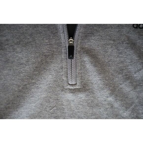 adidas ADK4427S21 Men's Sz XL Heather Gray 1/4 Zip Long Sleeve Knit Pullover Top - Picture 4 of 13